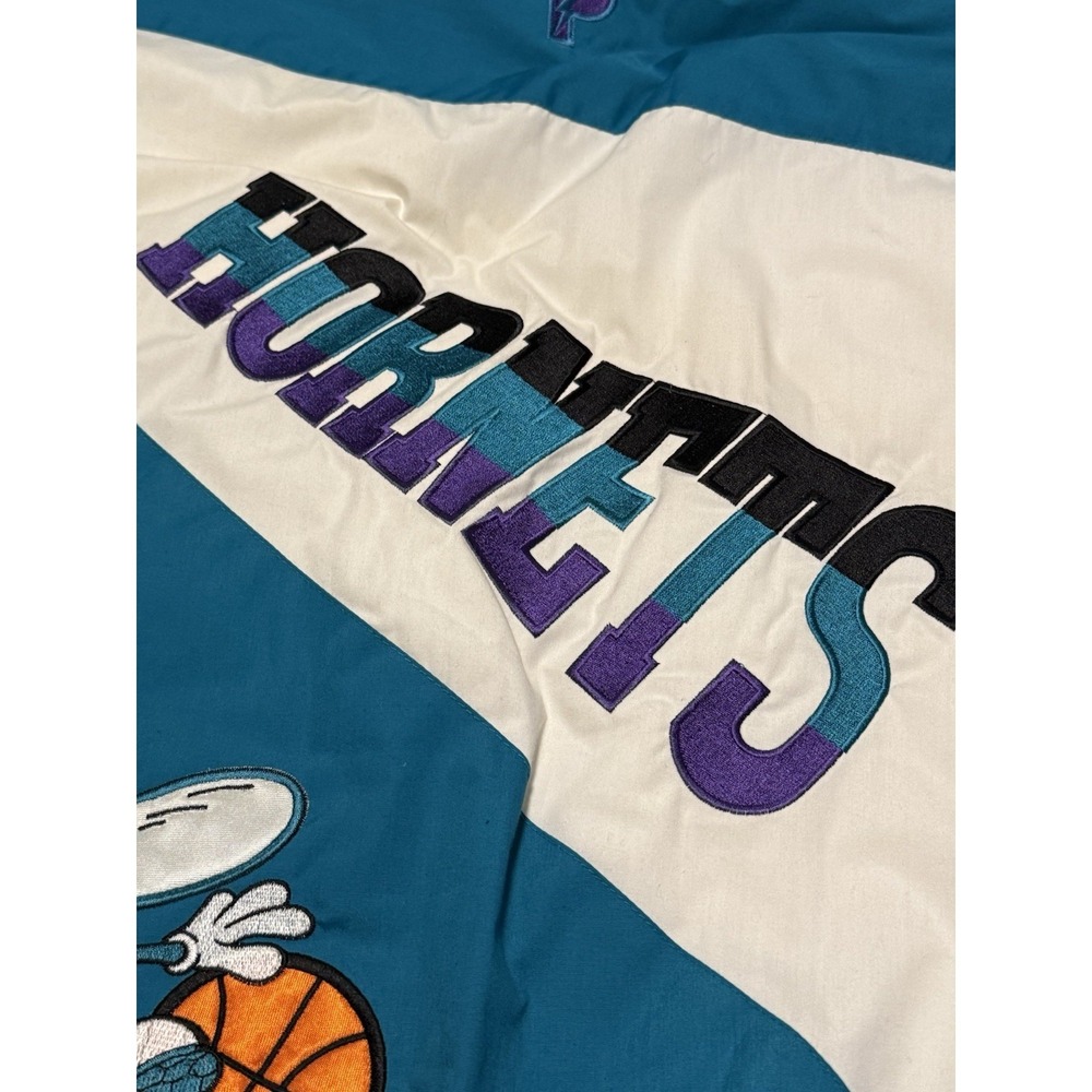 Vintage 90s Charlotte Hornets Pro Player NBA Jacket Puffer Coat Rare Men's Large - Picture 7 of 14